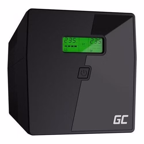 Green Cell Nepřerušitelný zdroj napájení UPS 1000VA 600W s LCD displejem | VERZE EU | 2x Schuko 2x IEC zásuvky