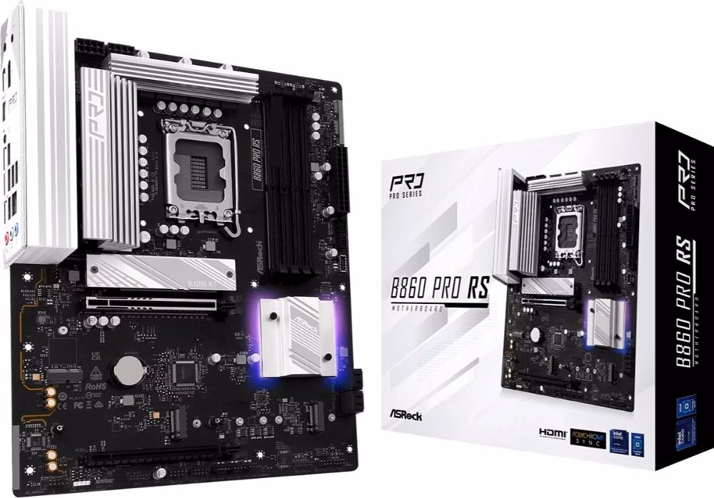 ASRock B860 Pro RS / Intel B860 / LGA1851 / 4x DDR5 / 3x M.2 / HDMI / DP / USB-C / ATX