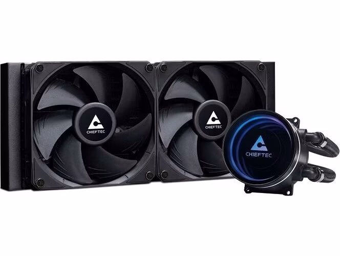 CHIEFTEC vodní chlazení CPU Iceberg 240 Dark, 2x120mm, ARGB vodní blok, LGA1851, AM5, černá