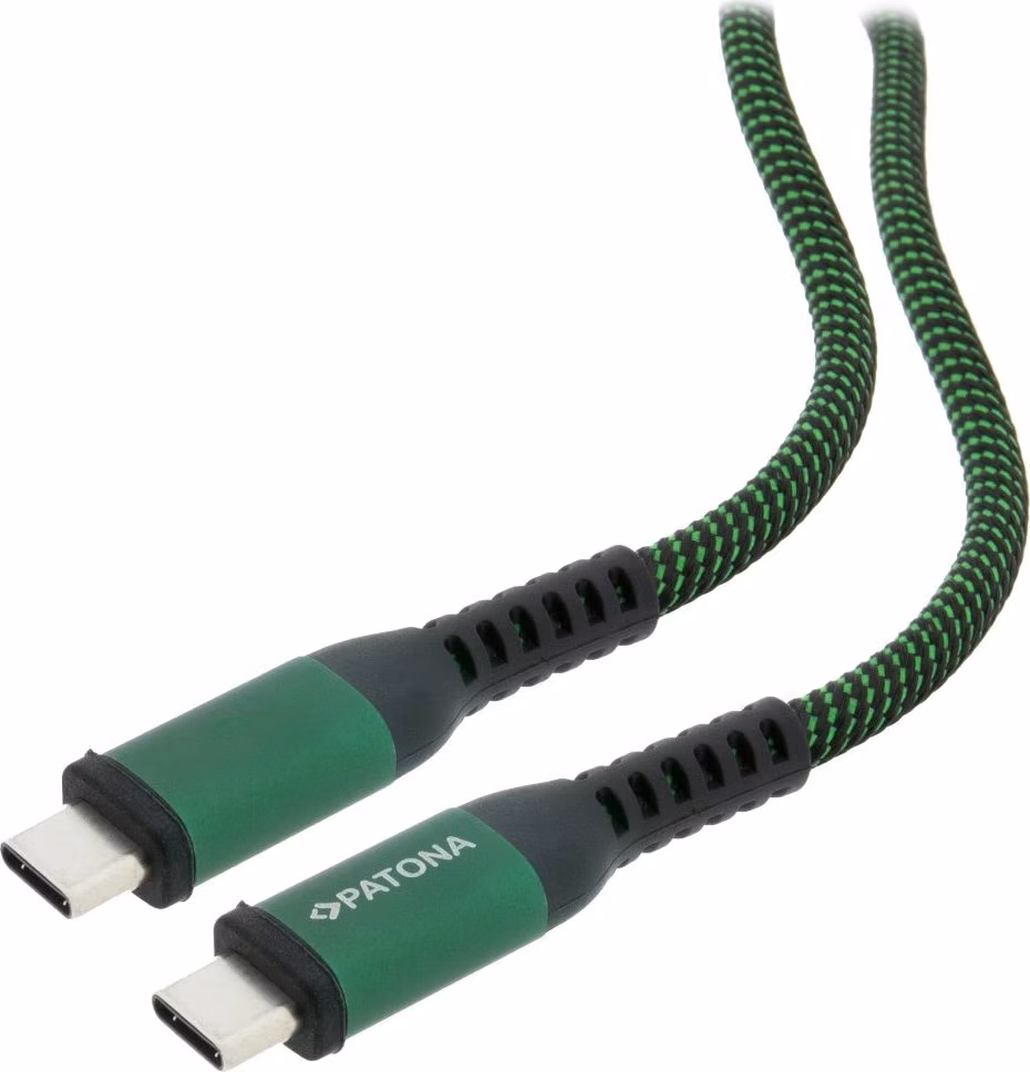 PATONA kabel USB-C/USB-C, Power delivery 100W, opletený, 100cm