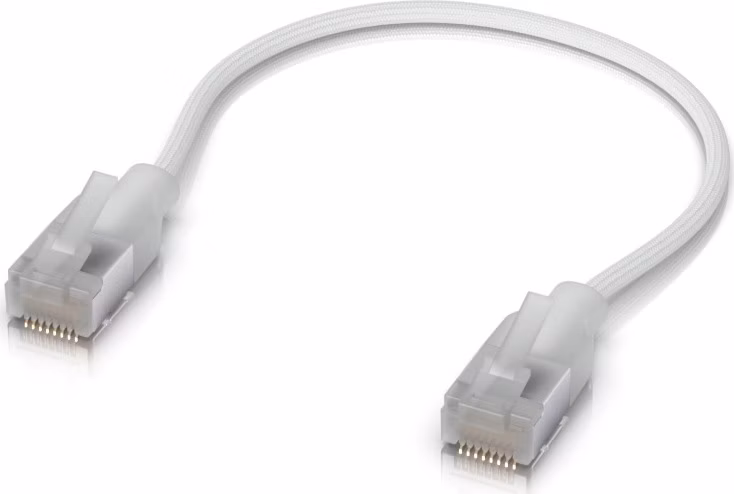 Ubiquiti UniFi Premium Patch Cable 0.3m - Patch kabel, Cat6a, Etherlighting, bílý, délka 0,3m