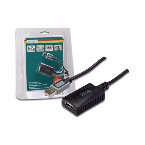 Digitus USB 2.0 aktivní prodlužovací kabel 5m , Blister