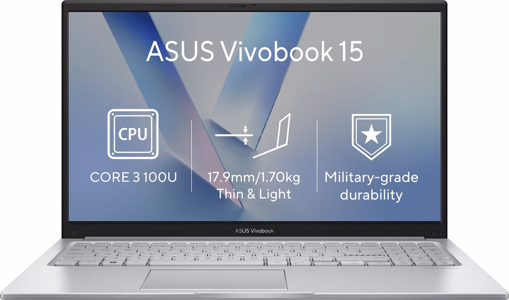 ASUS Vivobook 15 X1504VA-BQ5639Z, Core 3-100U , 15.6˝ 1920 x 1080 FHD, UMA, 8GB, SSD 256GB, FDOS, bez AC adap