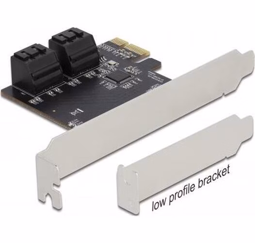 Delock Karta PCI Express x1 SATA se 4 porty - Low Profile