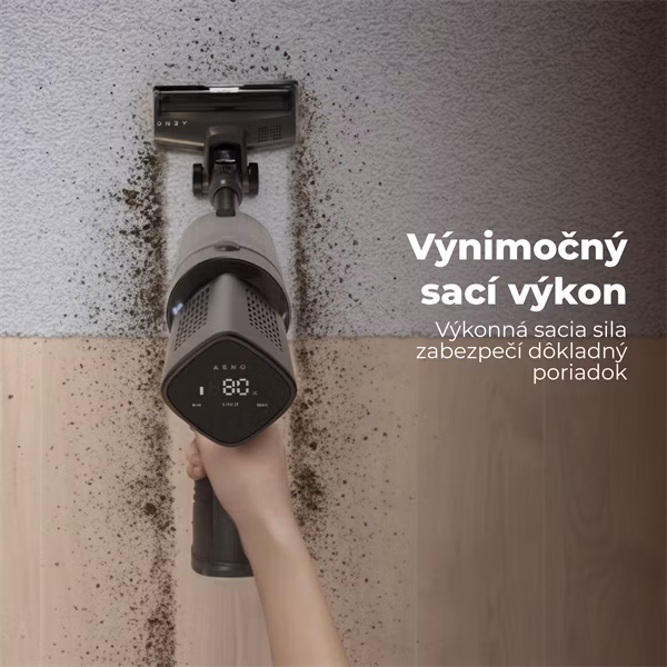 AENO Tyčový vysavač SC7, Turbo kefa s osvetlením, super výkonný 435 W, 2200mAh batéria, 60 min. prevádzky, LED displej