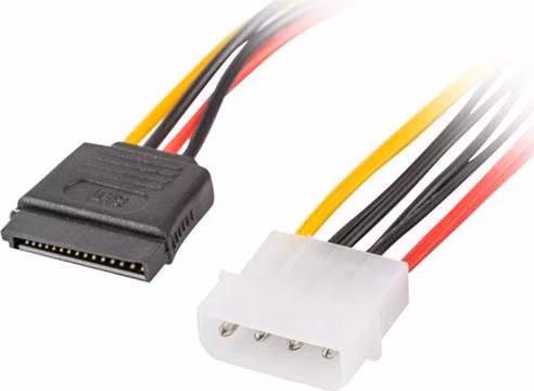 LANBERG Molex (M) 4 PIN na 2x SATA (F) 15 PIN kabel 30cm