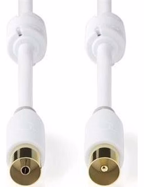 Nedis CSBW40015WT20 - Koaxiální Kabel 100 dB | IEC (Koaxiální) Zástrčka - IEC (Koaxiální) Zástrčka | 2 m | Bílá barva