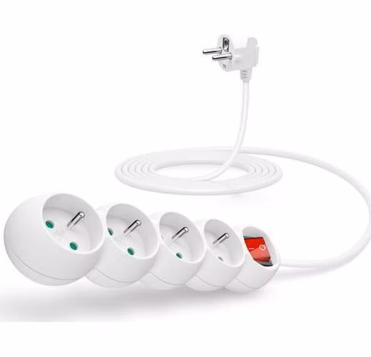 CONNECT IT prodlužovací kabel 230 V, 4 zásuvky, 3 m, s vypínačem (bílý)