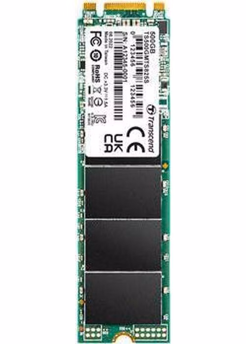 TRANSCEND MTS825S 500GB SSD disk M.2, 2280 SATA III 6Gb/s (3D TLC), 530MB/s R, 480MB/s W