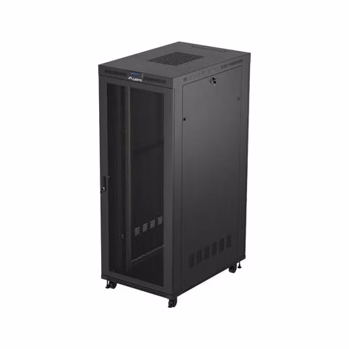 LANBERG 19" VOLNĚ STOJÍCÍ RACKOVÁ SKŘÍŇ 42U/800X1200 (v rozloženém stavu) SE SÍŤOVÝMI DVEŘMI LCD ČERNÁ V2