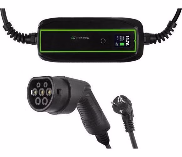 Green Cell EV PowerCable 3.6kW Schuko Type 2 mobile charger for charging electric cars and Plug-In hybrids