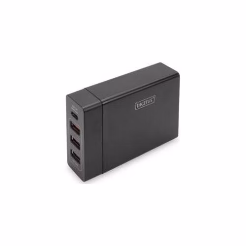 Digitus 4-portová USB nabíječka, 72 W, 1xUSB-C (PD), 5,9,15,20V / 3A, 3x USB-A 5V / 2,4A, černá