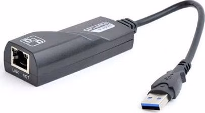 Gembird adaptér - USB 3.0 (M) / RJ45 (F) Gigabit LAN, káblik 15cm, čierny