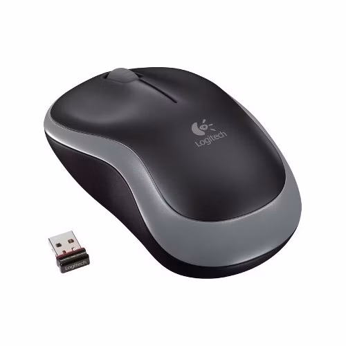 Logitech M185 nano/Kancelářská/Optická/1 000 DPI/Bezdrátová USB/Šedá