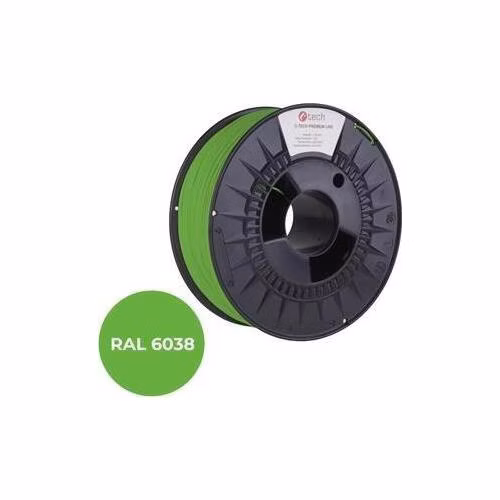 C-TECH tisková struna PREMIUM LINE ( filament ) , PLA, luminiscenční zelená, RAL6038, 1,75mm, 1kg