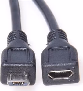 PremiumCord Kabel prodlužovací micro USB 2.0 male-female, černý 2m