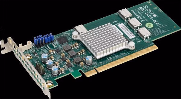 Supermicro 12.8GB/s quad-Port Gen-3 Internal NVMe Host Bus Adapter