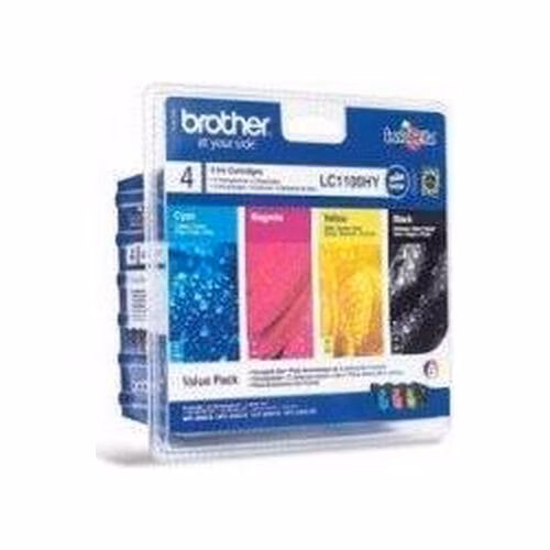 BROTHER inkoustová náplň LC-1100HY VALBP/ multipack/ Černá + tři barvy