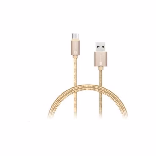 CONNECT IT Wirez Premium Metallic USB C - USB, ružové zlato, 1 m
