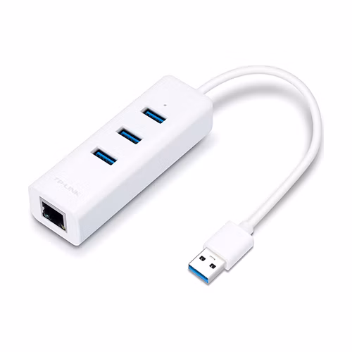 USB 3.0 to Gigabit Ethernet Network Adapter with 3-Port USB 3.0 Hub SPEC: 1 USB 3.0 Connector, 1 Gigabit Ethernet Port,