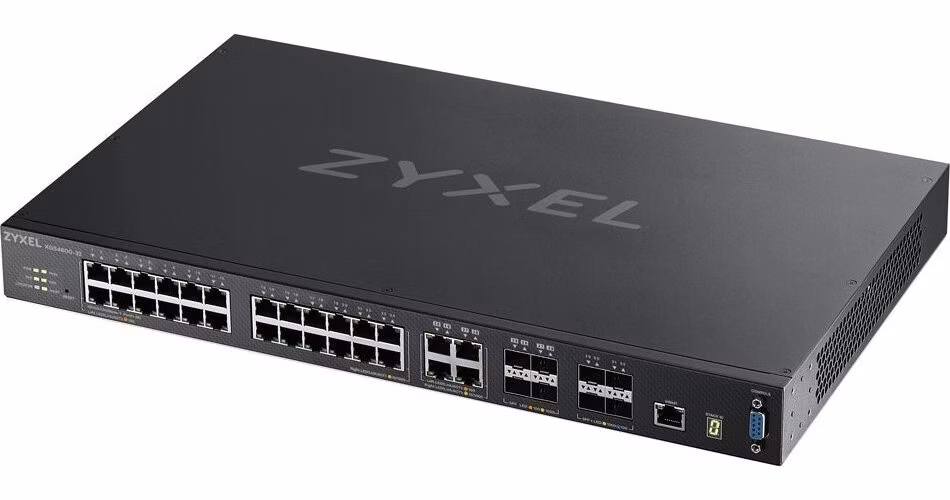 ZyXEL XGS4600-32 L3 Managed Switch, 28 port Gig, 4 dual pers. and 4x 10G SFP+, stackable, dual PSU