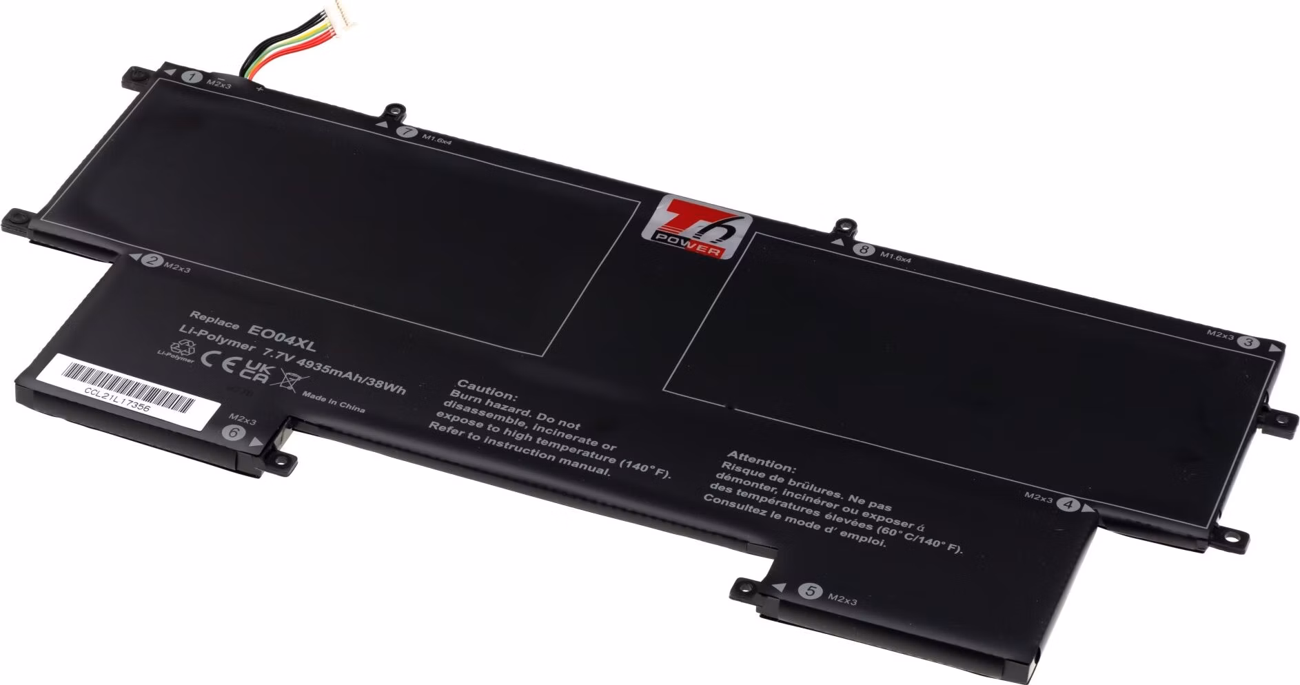 Batéria T6 Power pre HP EliteBook Folio G1, 4935mAh, 38Wh, 4cell, Li-pol
