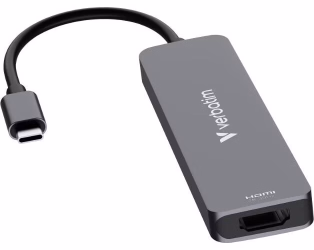 VERBATIM Dokovací stanice USB-C, 6v1, HDMI, USB-C PD, USB 3.0, USB 2.0, SD a microSD, šedá