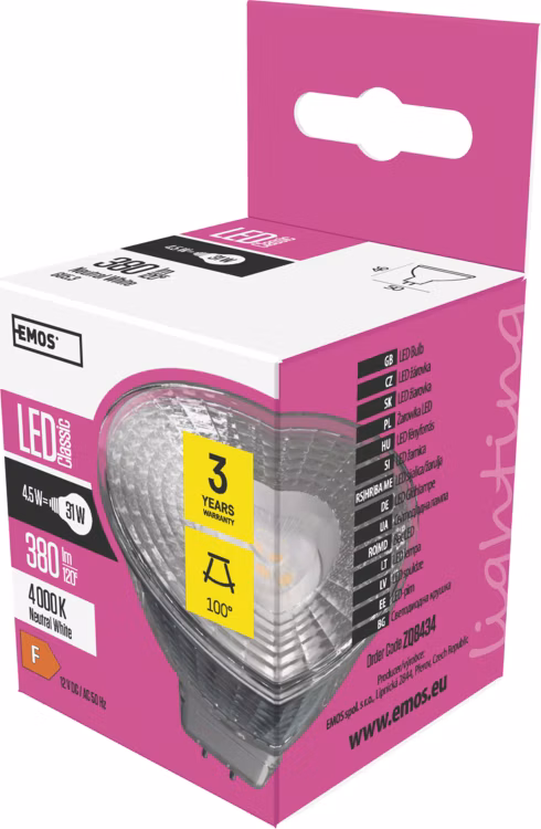 EMOS LED CLS MR16 4,5 W (31 W) 380lm GU5.3 NW
