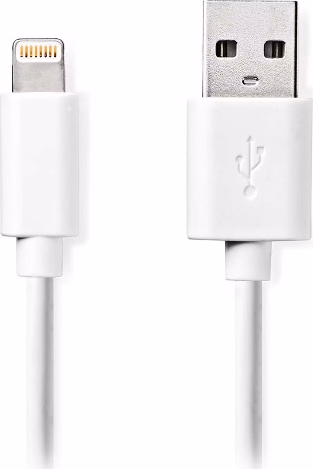 Nedis CCGL39300WT10 - Lightning Kabel| Apple Lightning 8pinový | USB-A Zástrčka | 1 m | Pocínovaná měď / Bílá