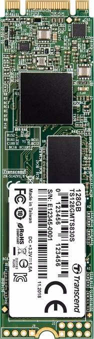 TRANSCEND MTS830S 128GB SSD disk M.2, 2280 SATA III 6Gb/s (3D TLC), 560MB/s R, 380MB/s W