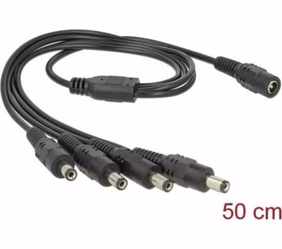 Delock Cable DC Splitter 5.5 x 2.1 mm 1 x female > 4 x male