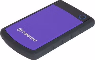 TRANSCEND 1TB StoreJet 25H3P SLIM, 2.5”, USB 3.0 (3.1 Gen 1) Externí Anti-Shock disk, tenký profil, černo/fialový