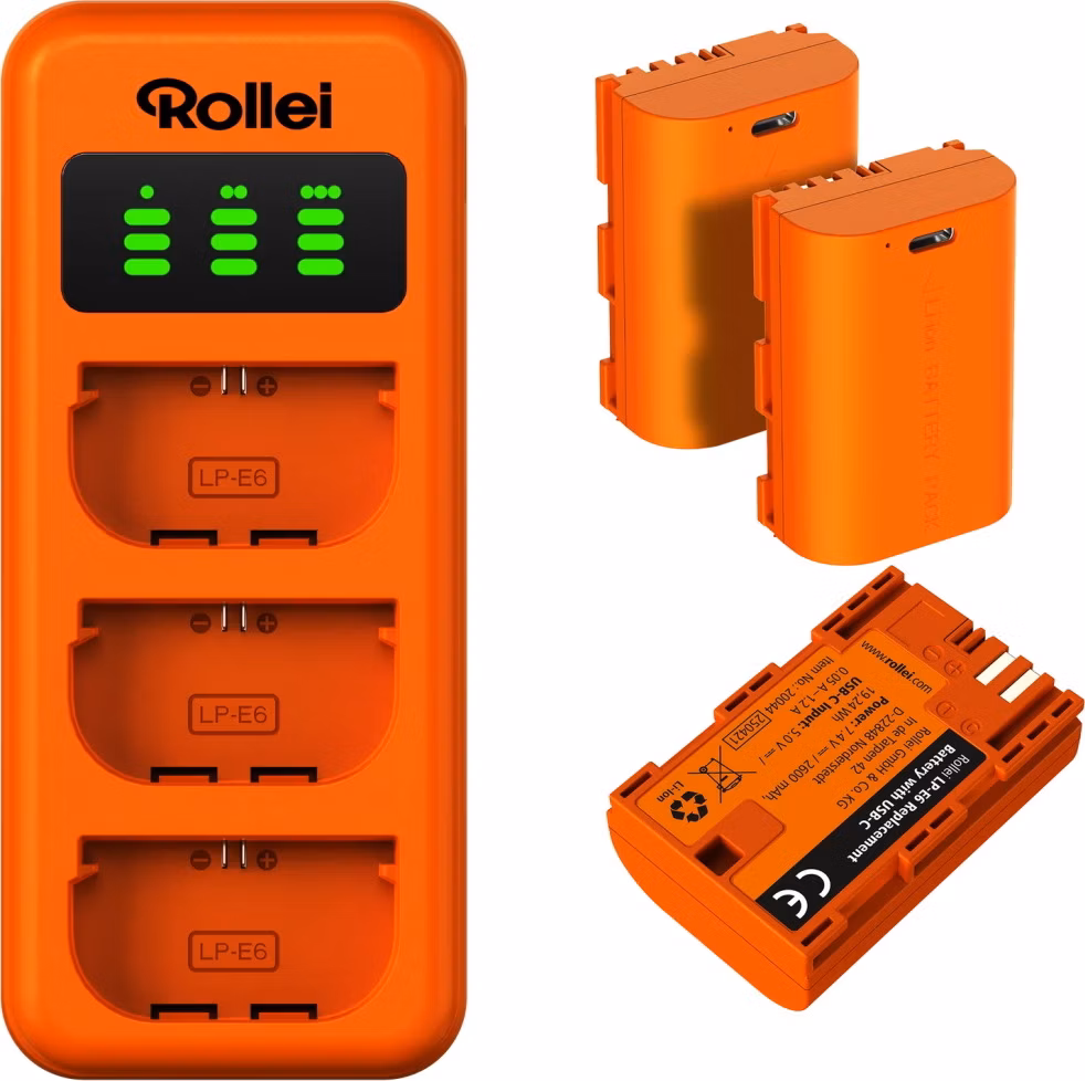 Rollei nabíjecí set LP-E6/ 3ks baterie a nabíječka