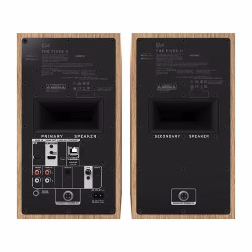 Klipsch The Fives II, aktívne reproduktory, červený dub
