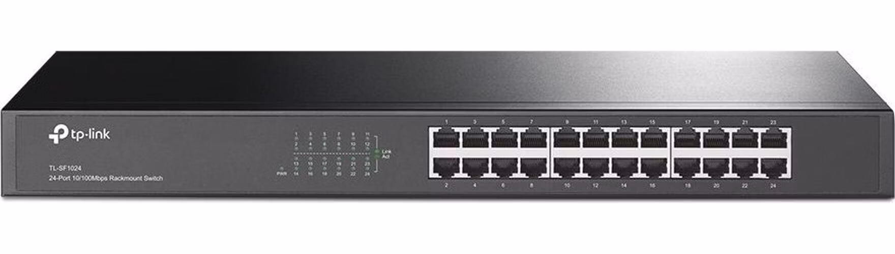 24-Port 10/100 Mbps Switch PORT: 24× 10/100 Mbps RJ45 Ports SPEC: 1U 19-inch Rack-mountable Steel Case FEATURE: Plug and