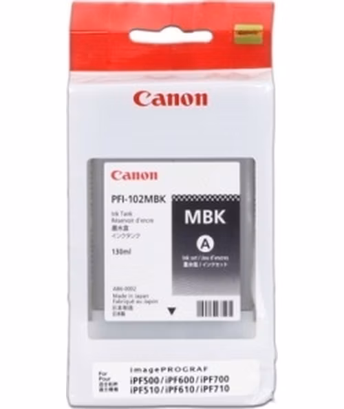 Canon cartridge PFI-102MBK iPF-500, 6x0, 7xx, LP-xx (PFI102MBK)/matt black/130ml