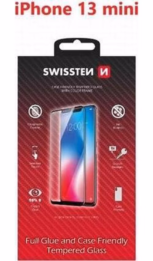 SWISSTEN OCHRANNÉ SKLO CASE FRIENDLY APPLE IPHONE 13 mini ČERNÉ