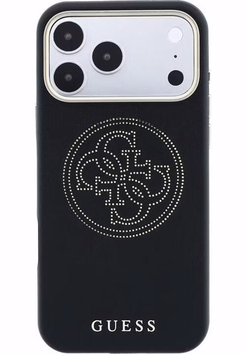 Guess PU Semi Wrap Perforated 4G Logo MagSafe kryt iPhone 18 Pro Max čierny