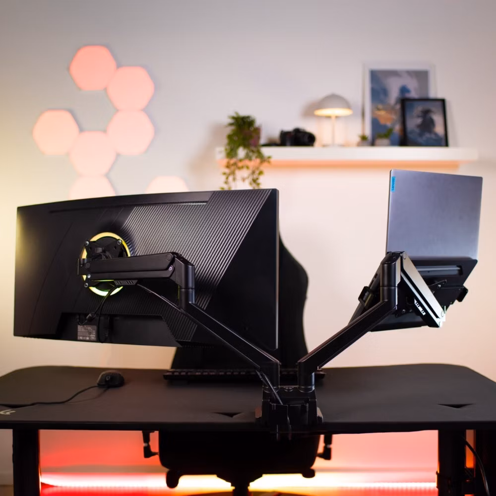 AROZZI ALZARE Laptop Holder Black/ držák notebooku pro stolní držák pro monitory/ kovový/ černý
