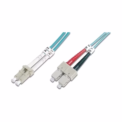 DIGITUS Fiber Optic Patch Cord, LC to SC, Multimode 50/125 µ, Duplex Length 1m, Class OM3