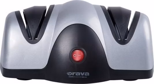 ORAVA BN-40 A elektrický brusič nožů, safírové brusné kotouče, dvoustupňový systém, šedo-černý