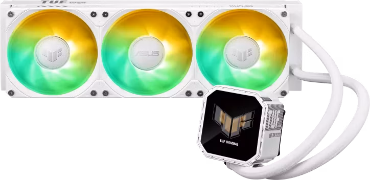 ASUS vodní chladič CPU AIO TUF GAMING LC III 360 ARGB LCD White, 3x120mm, LGA1851, AM5