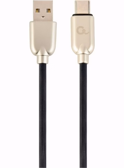 GEMBIRD CABLEXPERT Kabel USB 2.0 AM na Type-C kabel (AM/CM), 2m, pogumovaný, černý, blister, PREMIUM QUALITY