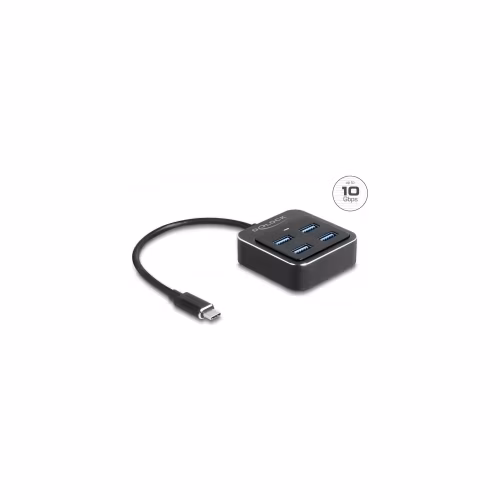 Delock Rozbočovač USB 3.2 Gen 2 USB Type-C™ se 4 porty USB Typu-A samice – 10 Gbps