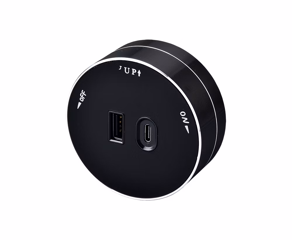 Zásuvkový modul Viking A60B, černá/výstupy - 1xUSB-A, 1xUSB-C/výkon až 2500W/230V,16A,50Hz