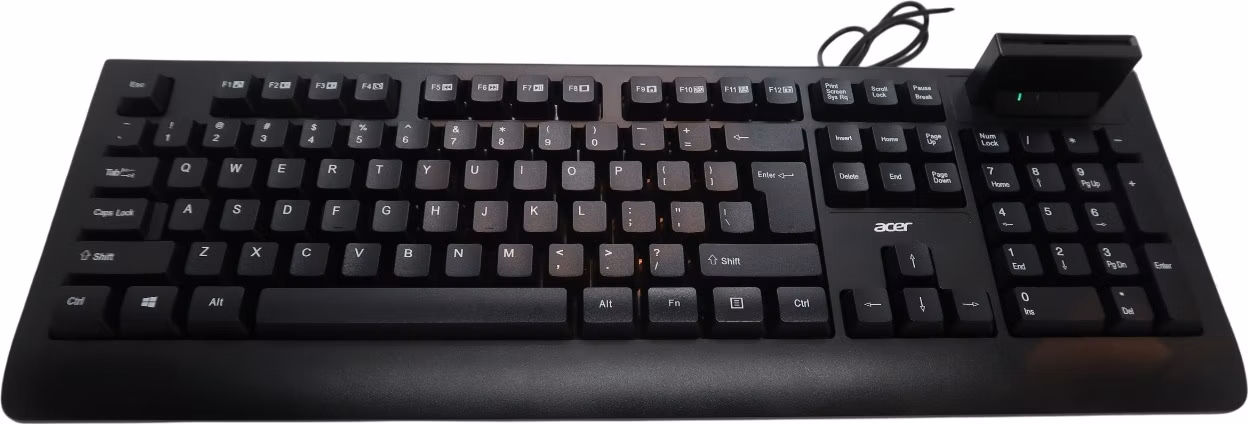 ACER Wired Smart Card reader Keyboard, drátová, USB2.0, čtečka chytrých karet, Black, Membrane Switch, CZ/SK layout