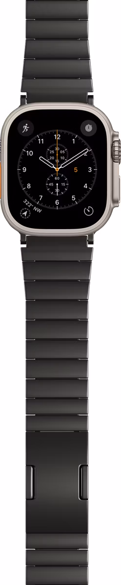 Epico UNUM Titanium Watch Band for Apple Watch SE/Series 1- 9 (42/44/45mm)/10 (46mm)/Ultra (49mm) - čierna