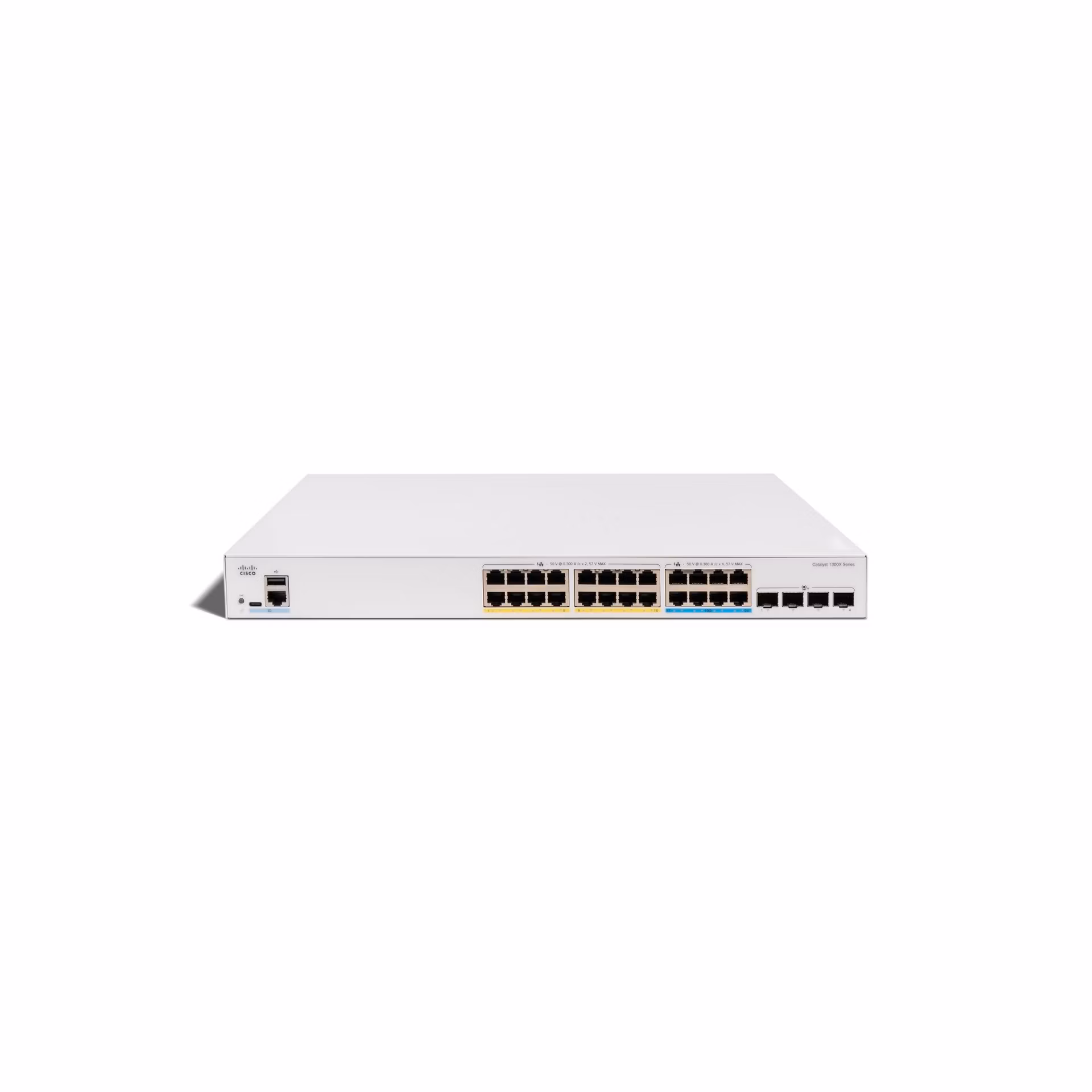 Cisco Catalyst switch C1300X-24NGU-4X (16xGbE,8x5GbE,4xSFP28,10Gb/s uplink - 25Gb/s stack only,16xPoE+,8xPoE++,740W)