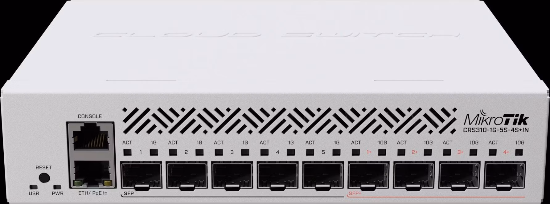 MIKROTIK RouterBOARD Cloud Router Switch CRS310-1G-5S-4S+IN + L5 (800MHz; 256MB RAM; 1x GLAN; 5x SFP; 4x SFP+) desktop