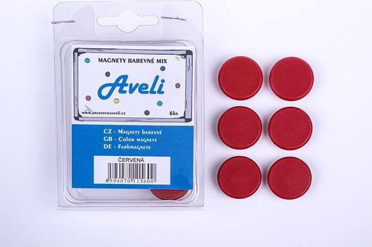 AVELI Set magnetů, červená barva
